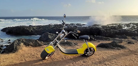 Woolib-Run : le scooter électrique Chopper One à la Pointe au sel (La Réunion)